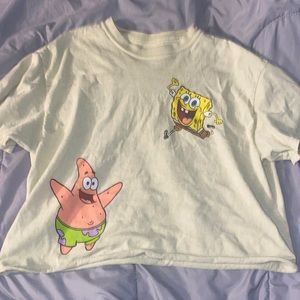 Cute spongebob cropped tee